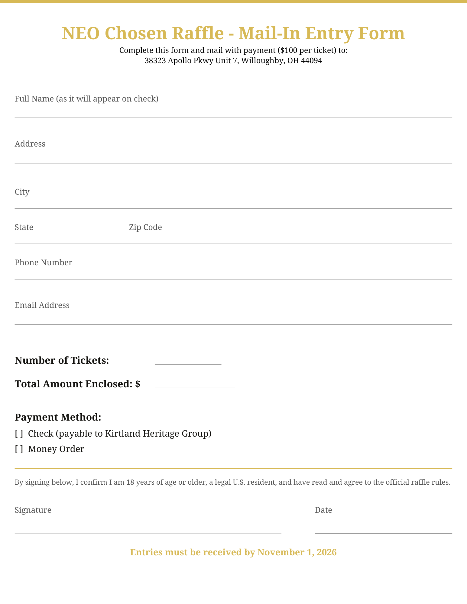 Raffle form media graphic preview